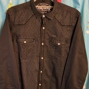 Men's Black Casual Button Down Shirt